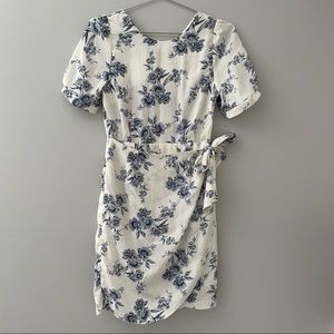 Huul 10 Crosby Floral Tulip Hem Faux Wrap Dress